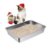 Caixa De Areia Para Gatos Lihong Em Aço Inoxidável Pequena Com 18x14x10cm