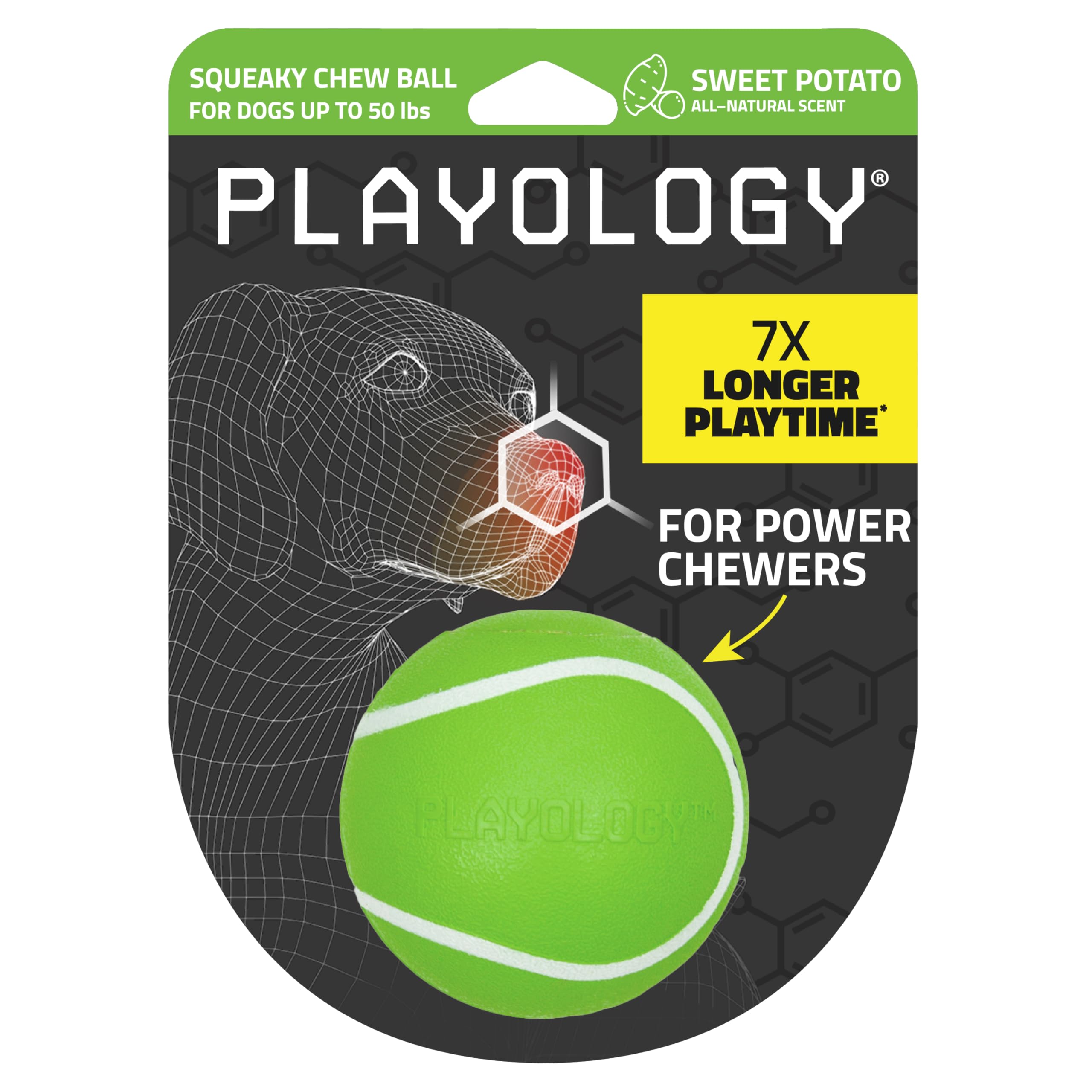 Chew Ball Playology Squeaky Para Cães Com Aroma De Batata Doce