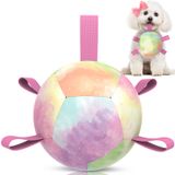 Bola De Futebol Qdan De Brinquedo Para Cães Com Alças Para Cães Pequenos De 5 Polegadas