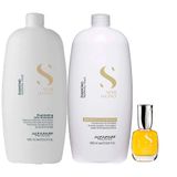 Kit Shampoo + Condicionador Alfaparf Semi Di Lino Illuminating 1l + Óleo Capilar Cristalli Liquidi 15ml