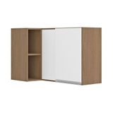 Armário Aéreo Canto Reto Sabrina 1pt 94x60cm Mdp Menu Móveis Branco Avelã