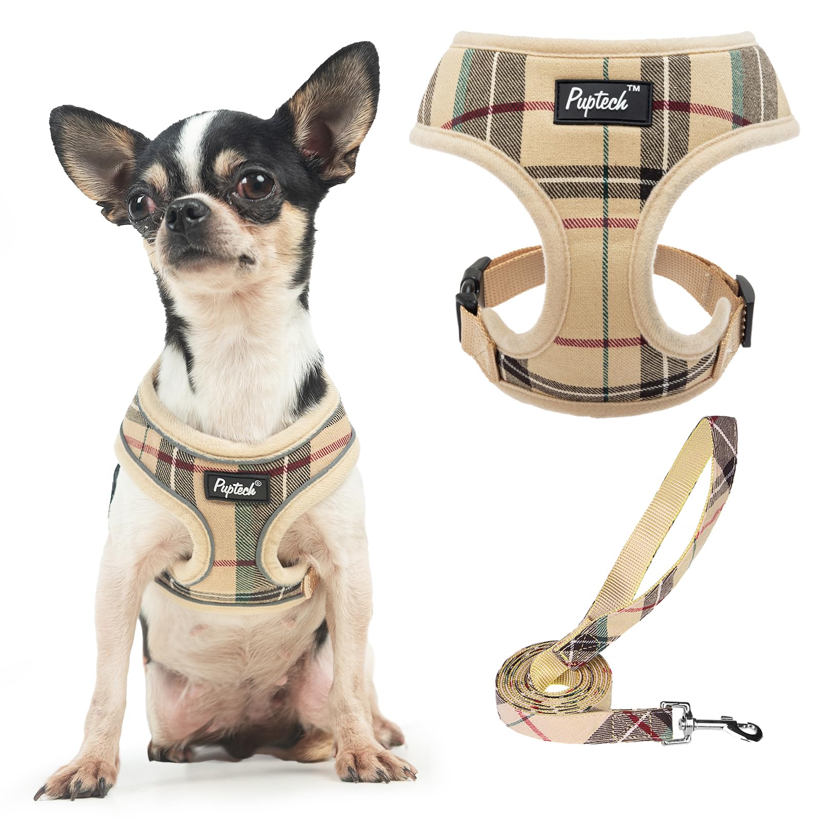 Conjunto De Arnês E Coleira Para Cães Pupteck Soft Mesh Comfort Vest Xs