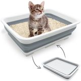 Caixa De Areia Para Gatos Fhiny Open Kitten Potty Pan Dobrável À Prova D&#39;água