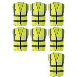 Colete Refletivo 7 Unidades Sinalizador Epi Segurança Trabalho Proteçao Blusao Fluorescente