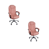 Kit 2 Cadeiras De Escritório Presidente Reclinável - Rosa