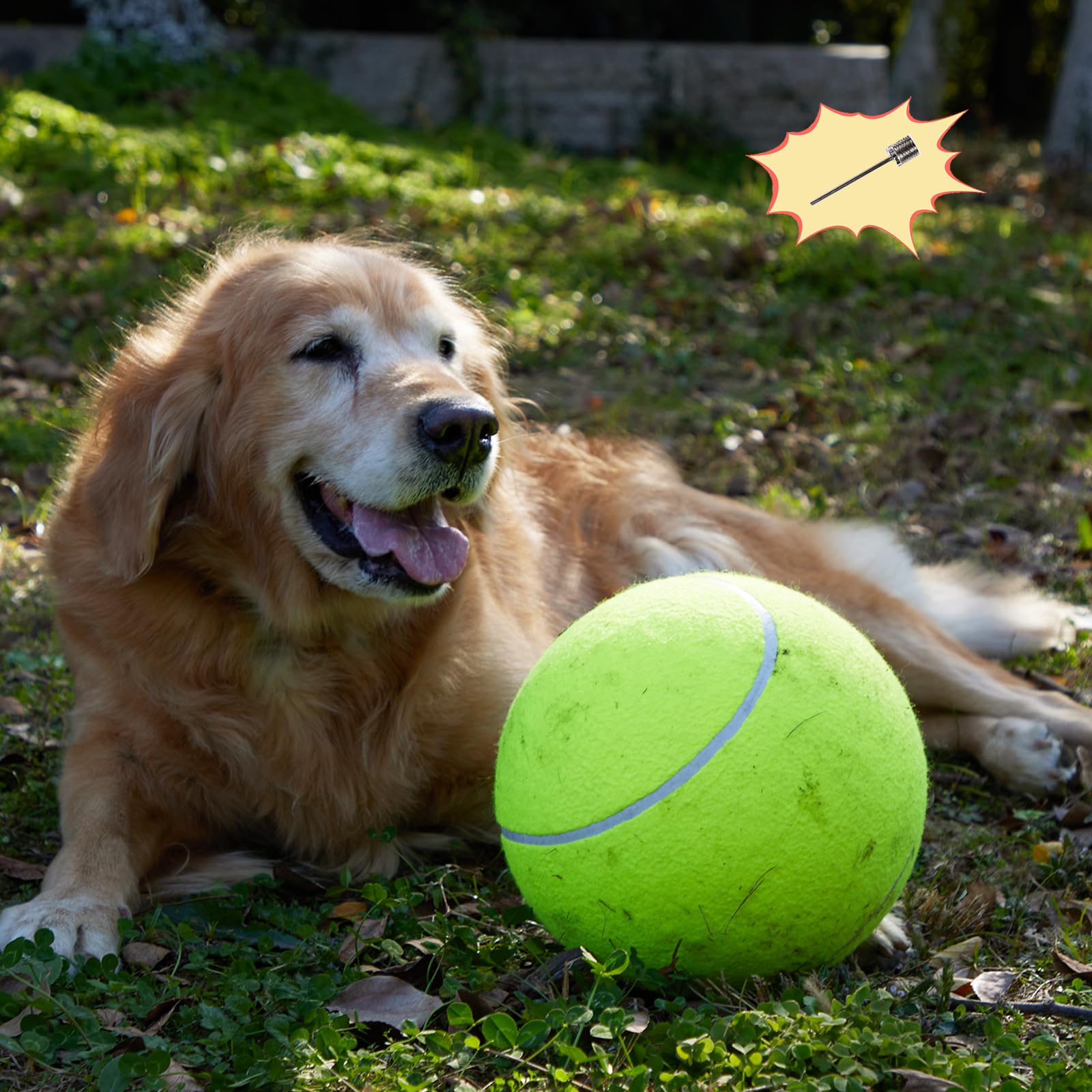 Bola De Tênis Gigante Tylin Para Cães, Brinquedo Ao Ar Livre De 9,5 Polegadas, Amarela