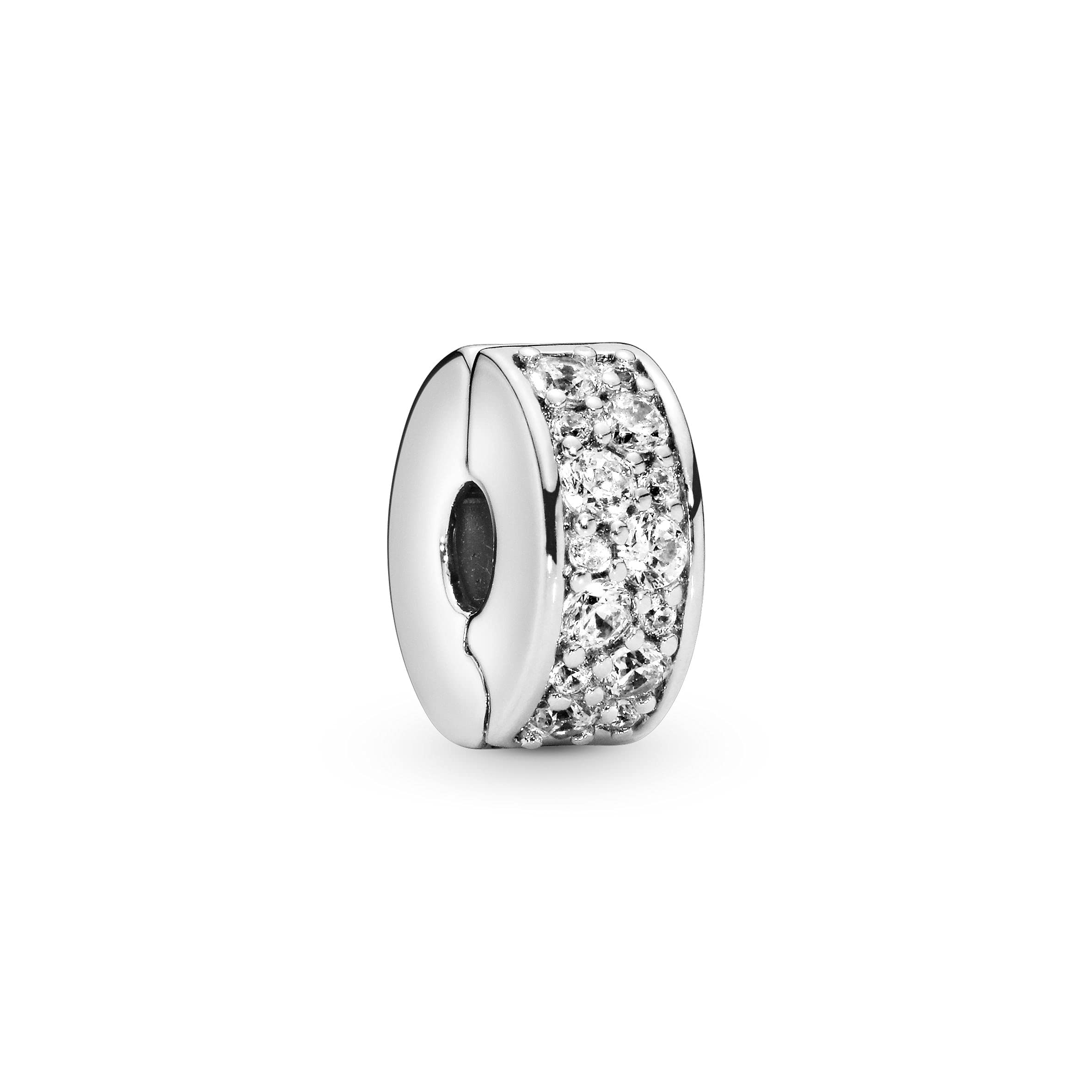 Pulseira Pandora Clear Pavé Clip Charm Sterling Silver