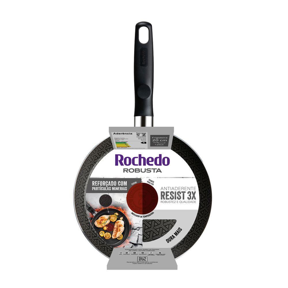 Frigideira Francesa Antiaderente 20cm Robusta Rochedo Grafite