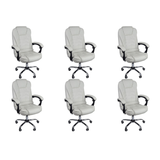 Kit 6 Cadeiras Escritório Presidente Reclinável Ergonômica