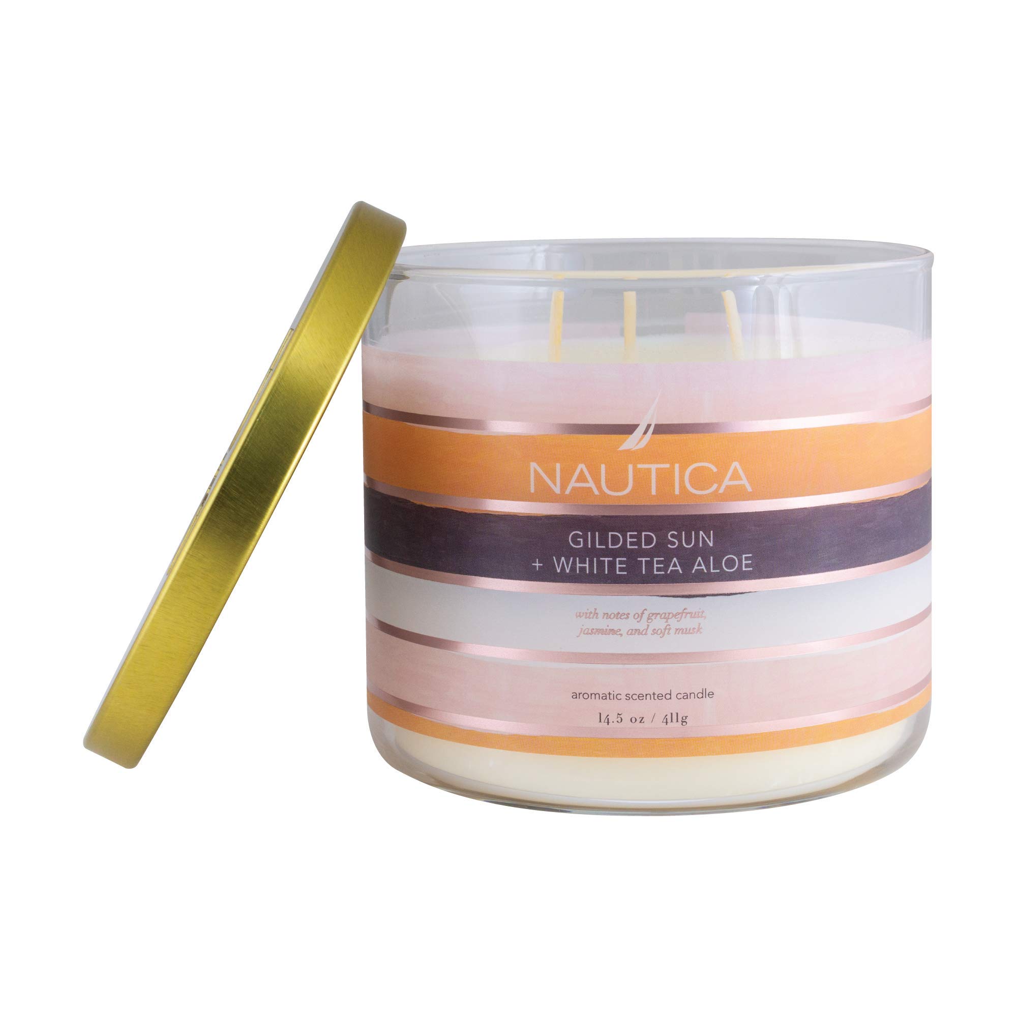 Candle Nautica Gilded Sun + White Tea Aloe Luxury Soy Wax