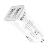 Carregador Veicular Carro 1hora Portas Usb A 2.4a Branco