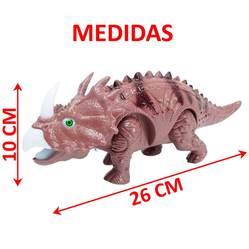 Brinquedo Dinossauro Tricerátops Com Movimento Luzes Led Som - imagem 5