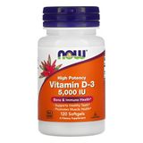 Vitamina D3 5000iu Alta Potencia Now 120 Softgels