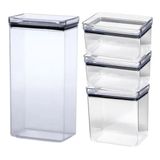 Kit 4 Potes Herméticos Retangular Lumini 580/1300/2600ml