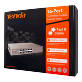 Hub Switch 16 Portas Ethernet 10/100mbps Rack Tenda Tef1016d