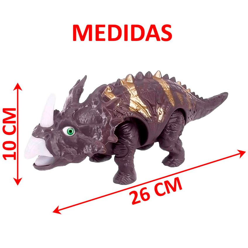 Brinquedo Dinossauro Tricerátops Com Movimento Luzes Led Som - imagem 5