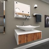 Gabinete Para Banheiro Com Cuba + Espelheira Madri 50 Cm Western