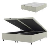 Cama Box Com Baú King 1,93m Prince Suede Bege