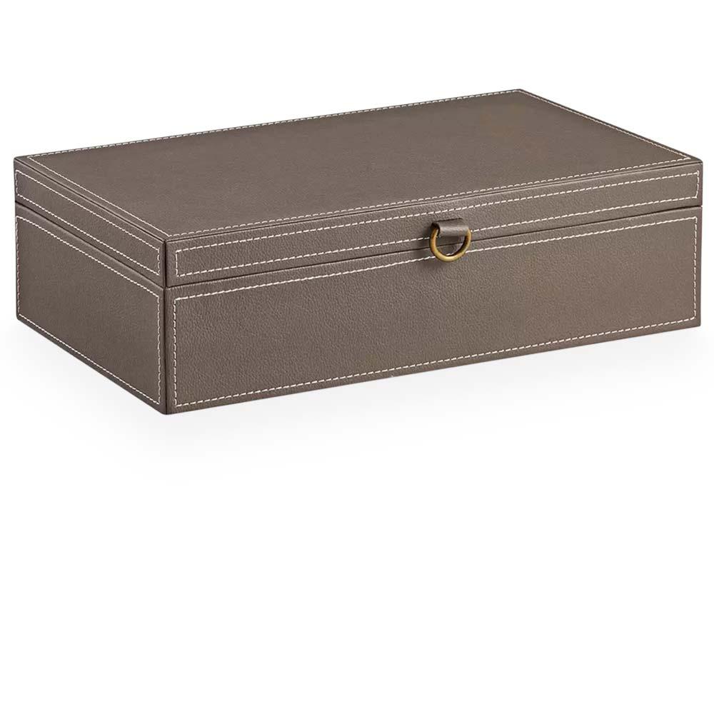 Caixa Decorativa Lisa 13722 Grande - Catran Marrom