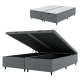 Cama Box Com Baú King 1,93m Prince Suede Cinza