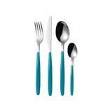 Jogo De Talheres Guzzini 24 Peças My Fusion Em Inox Azul Mate 110700138