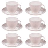 Xícara De Café Com Pires 110ml Gourmet Marmorizado Com 6 Unidades Plasutil Ref.369