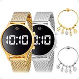 Relogio Feminino Digital Pulseiras Relogio Silicone Led
