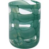 Vaso Decorativo Enfeite Casa Vidro 22x16x16cm Verde