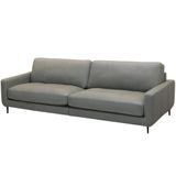 Sofá 3 Lugares Para Sala Living Industrial 270cm Ávila L06 Couro Cinza Claro - Lyam Decor