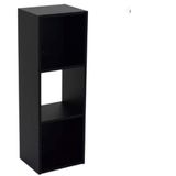 Estante De Livros 3 Nichos Mdf Preto