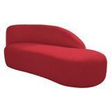 Divã Recamier Curvo Luna 140cm Lado Direito Suede - Doce Sonho Móveis Cor Vermelho