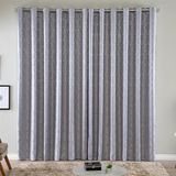 Cortina Turin Jacquard Semiblackout Floral 3,00x2,80m Para Sala Quarto Varão 3m Ilhóses - Cinza