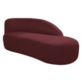 Divã Recamier Curvo Luna 160cm Lado Direito Suede Bordô