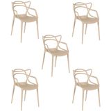 Kit 5 Cadeiras Allegra Empilhável Com Inmetro Magazine Decor - Nude