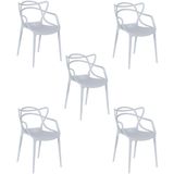 Kit 5 Cadeiras Allegra Empilhável Com Inmetro Magazine Decor - Cinza