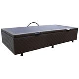 Base Cama Box Baú Solteiro Suede Marrom