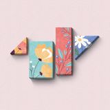 Flores Coloridas - Quadro Ou Placa Com 4 Peças 15mm