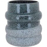 Vaso Decorativo Enfeite Casa Cerâmica 19x18x18cm Cinza