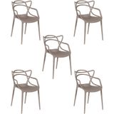Kit 5 Cadeiras Allegra Empilhável Com Inmetro Magazine Decor - Fendi