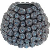 Vaso Decorativo Enfeite Casa Cerâmica 21x26x26cm Azul