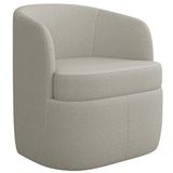 Poltrona Decorativa Giratória Para Sala De Estar Siena K01 Bouclê Bege - Lyam Decor
