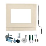 Toldo Cortina Bege C/ Visor - 3,50m X 1,50m - Kit Completo