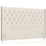 Cabeceira Cama Box Casal 140cm Estofada Frizza P05 Linho Creme