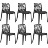 Kit 6 Cadeiras De Jantar Gruvyer Design Em Polipropileno - Preto