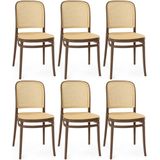 Kit 6 Cadeiras De Jantar Roma Para Sala E Cozinha - Marrom