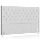 Cabeceira Cama Box Casal 140cm Estofada Frizza P05 Linho Cinza Claro