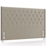 Cabeceira Cama Box Casal 140cm Estofada Frizza P05 Veludo Bege