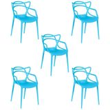 Kit 5 Cadeiras Allegra Empilhável Com Inmetro Magazine Decor - Azul