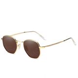Oculos De Sol Unissex Polarizado Design Retro Proteção Uv400 Marrom