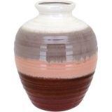 Vaso Decorativo Enfeite Casa Cerâmica 26x20x20cm Marrom